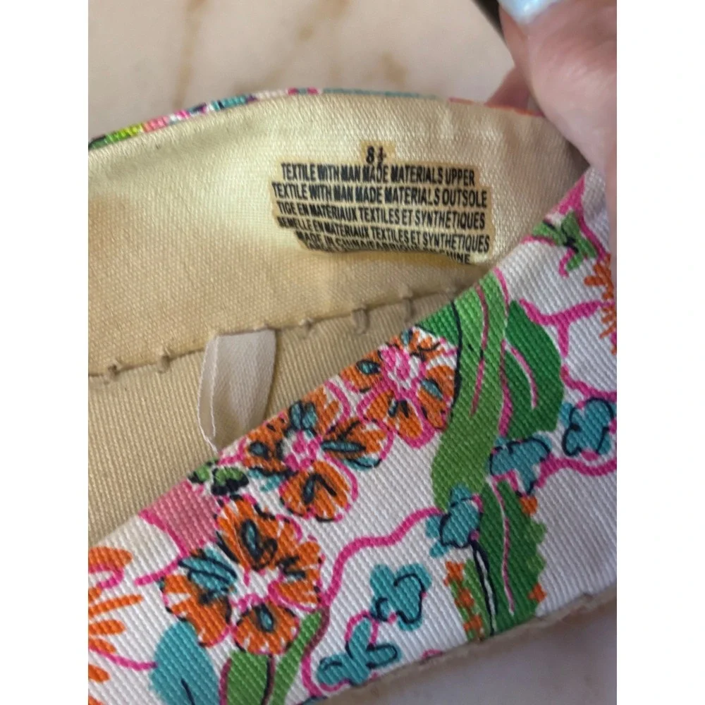 Lilly Pulitzer for Target Nosie Posey Espadrilles Gold Toe Flats 8.5